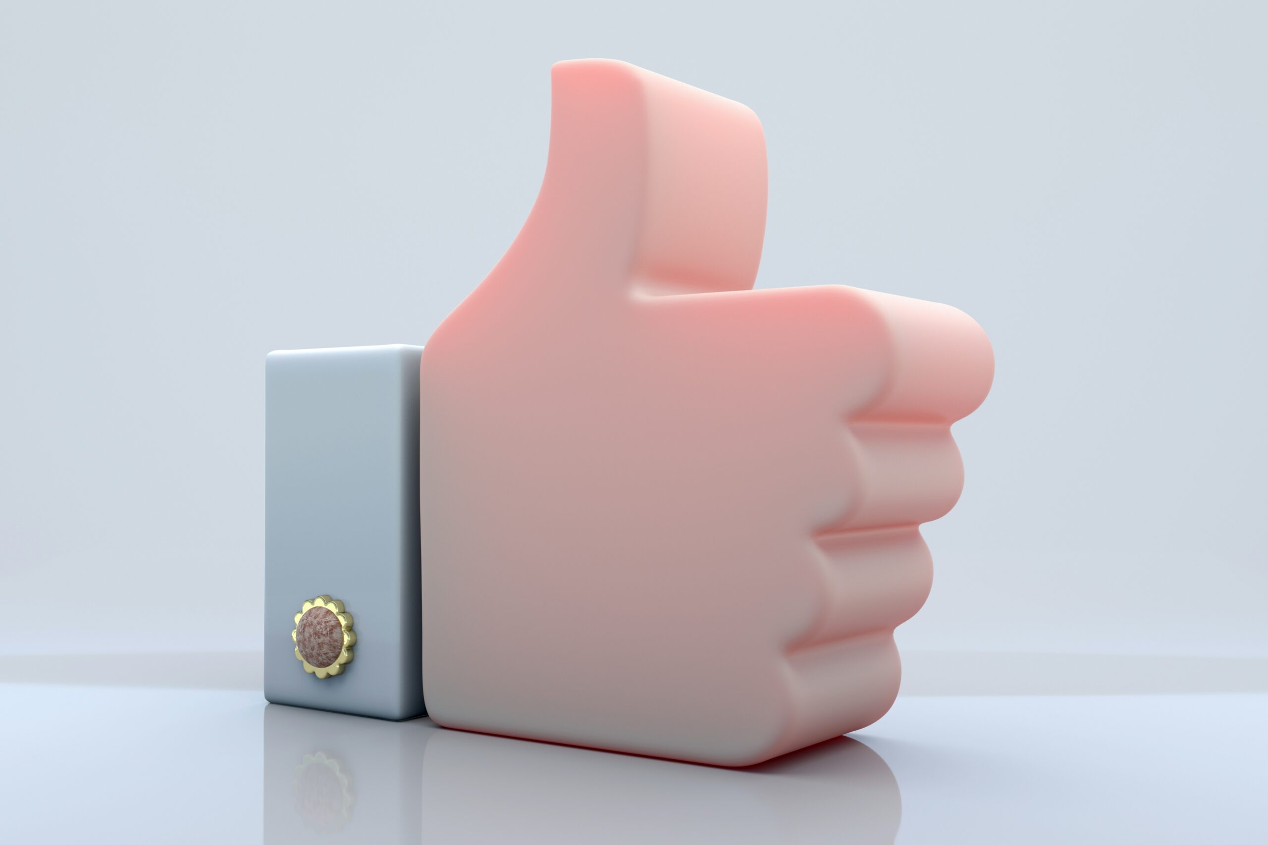 Thumbs-up illustration introducing client testimonials for an international moving company