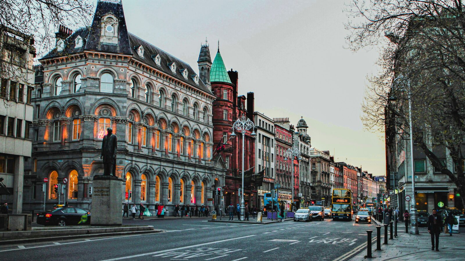 Dublin Ireland colorful buildings street scene for Americans relocating from USA