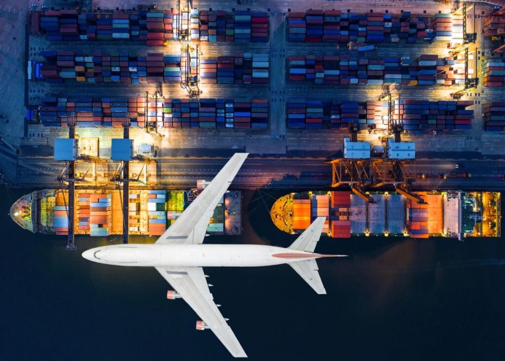 International shipping logistics airplane cargo containers overseas relocation door-to-door USA to Europe