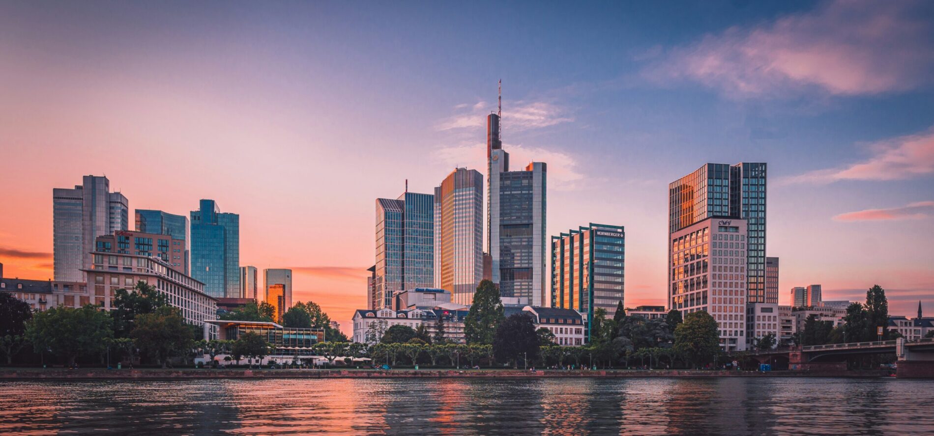 Frankfurt skyline — international container shipping from Washington DC to Germany in 2026